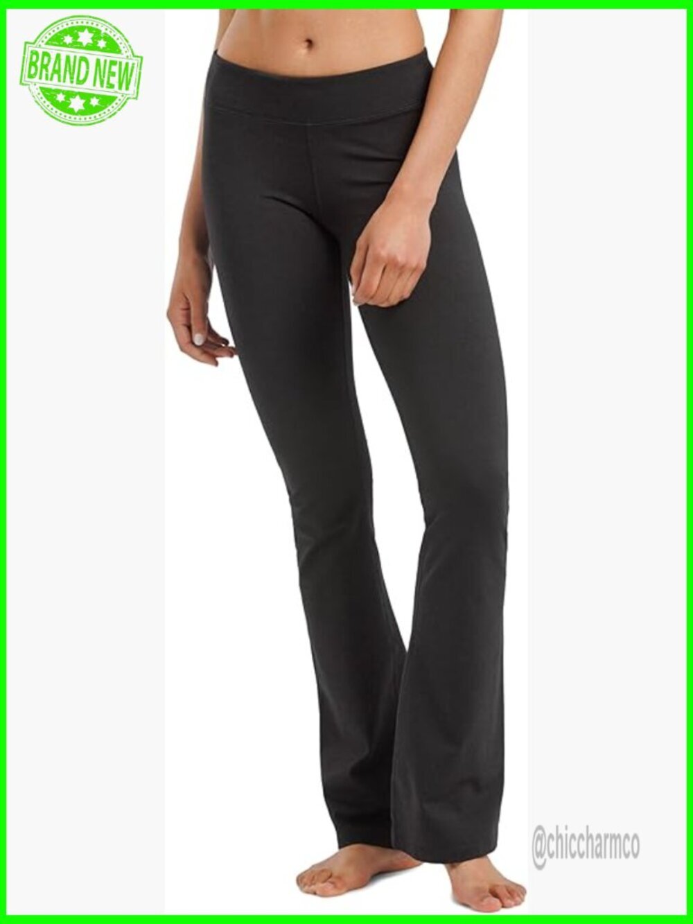 Organic Cotton Bootcut Yoga Pants, Mid-Rise with Key Pocket